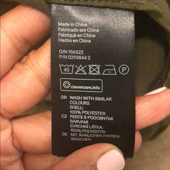 Olive green draped blazer with pockets and belt - Picture 5 of 6